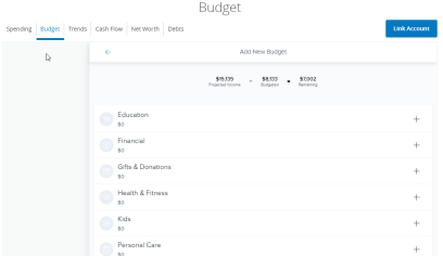 Add new Budget in Budget tab